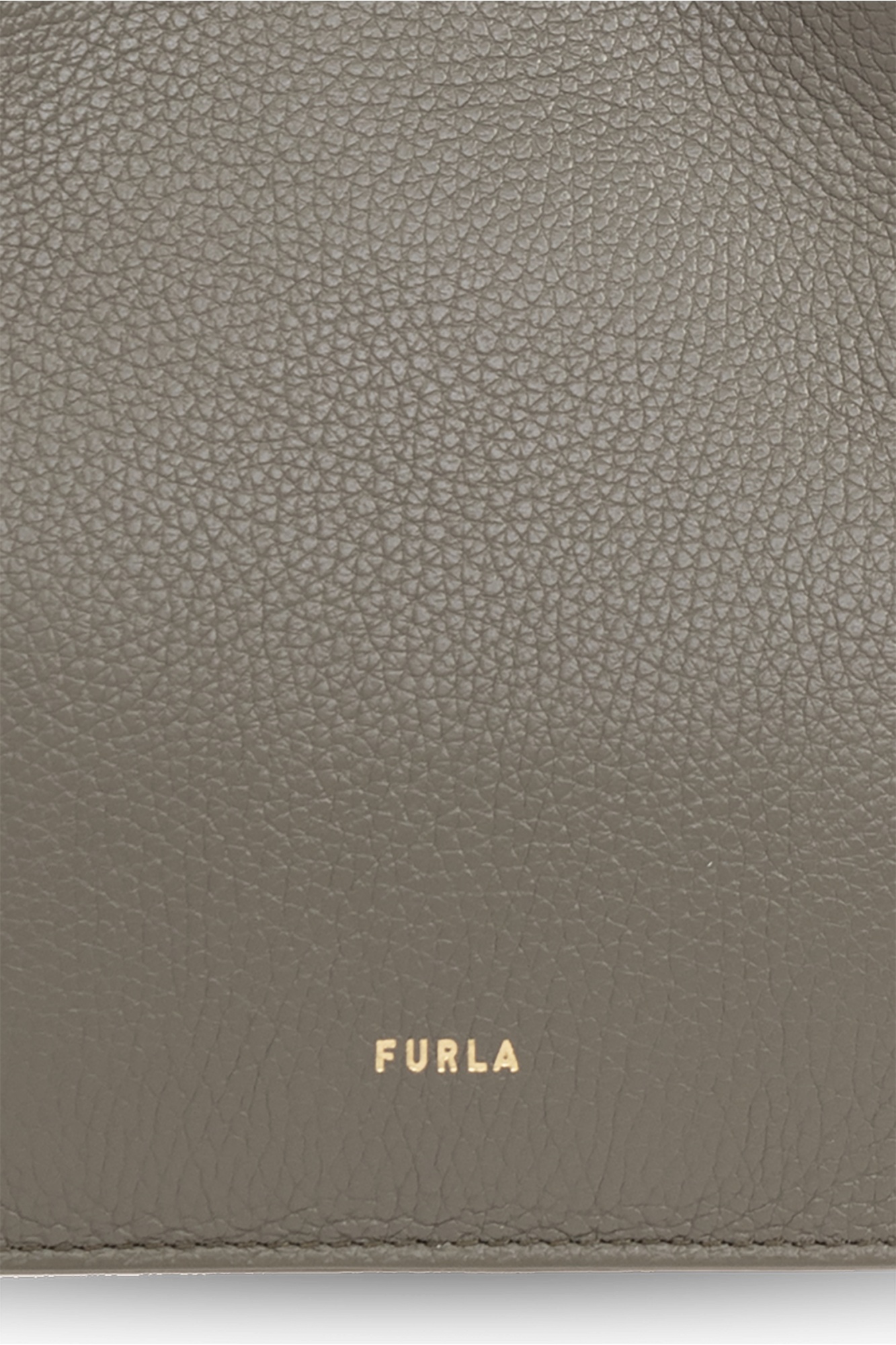 Furla Nuvola Logo Printed Mini Bucket Bag In Gray