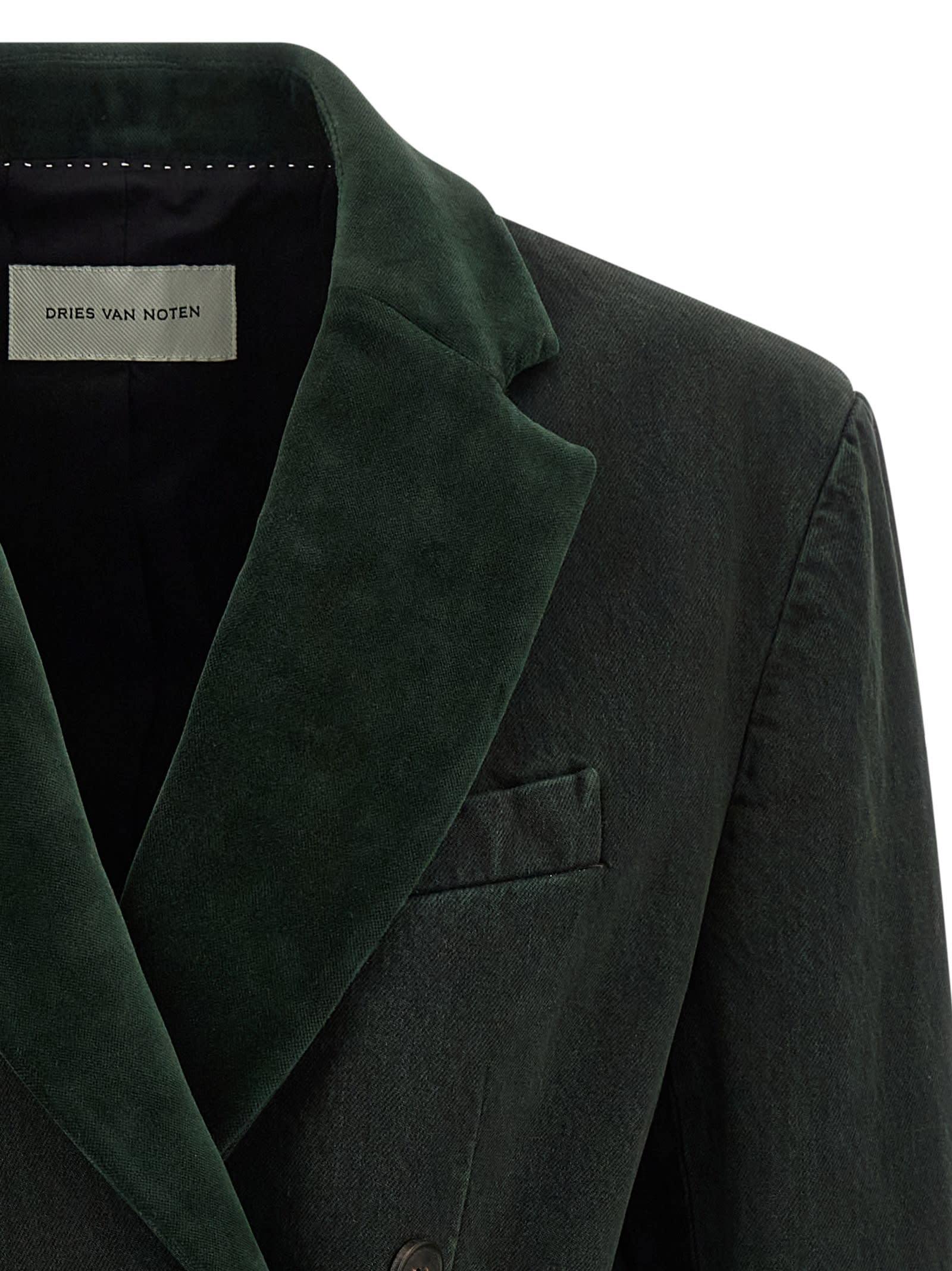 Dries Van Noten Befya Blazer Befya Double-breasted Blazer In Green