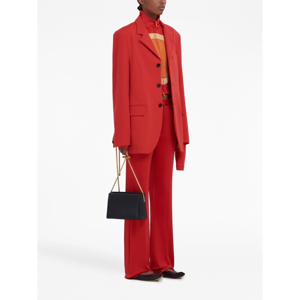 Marni Funnel-neck Cropped Track Jacket In Red