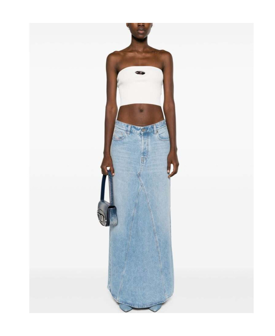 Diesel Denim Maxi Skirt In Blue