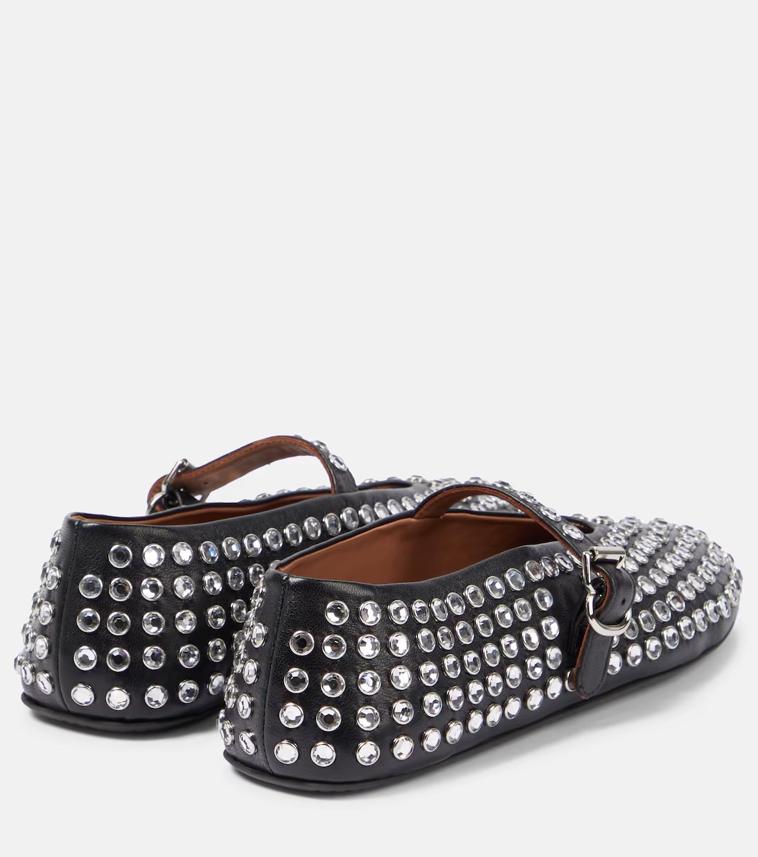 Alaïa Crystal Decorated Ballet Flat Shoes In Multi