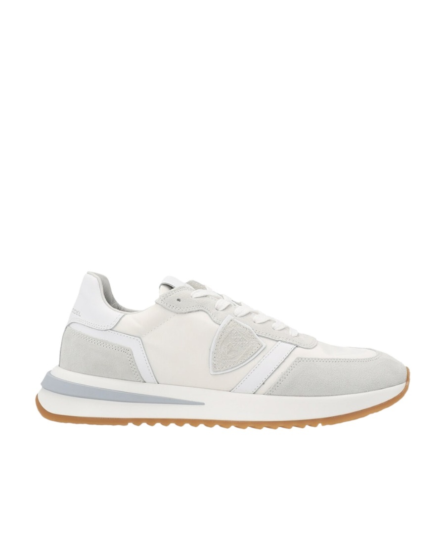 Philippe Model Casual Low Top Sneakers With Suede Inserts In White