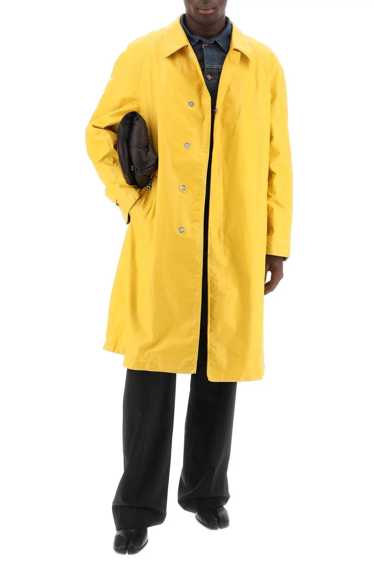 Maison Margiela Trench Coat In Yellow
