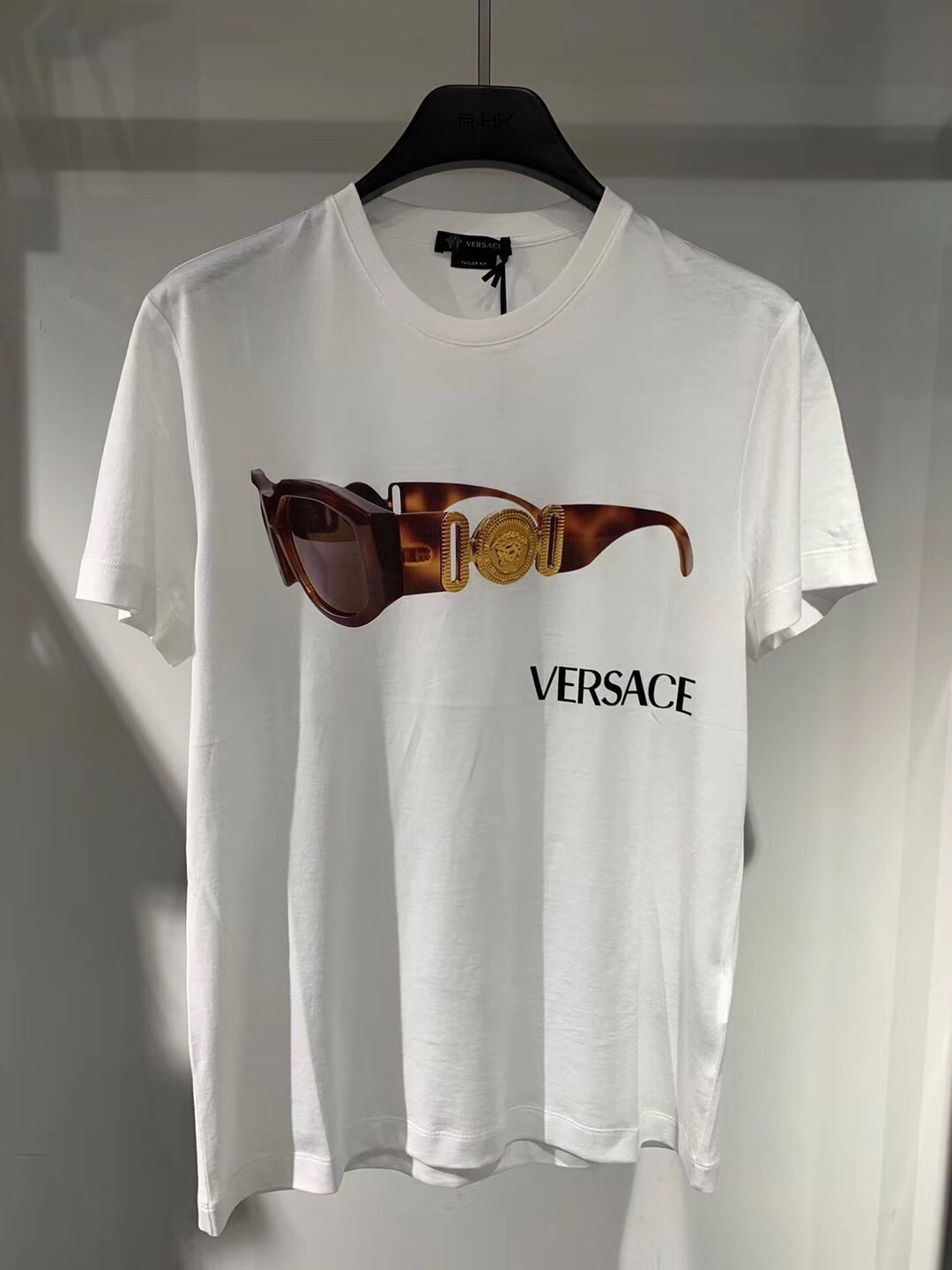 Versace Logo, Sunglasses, Printed T-shirt In White