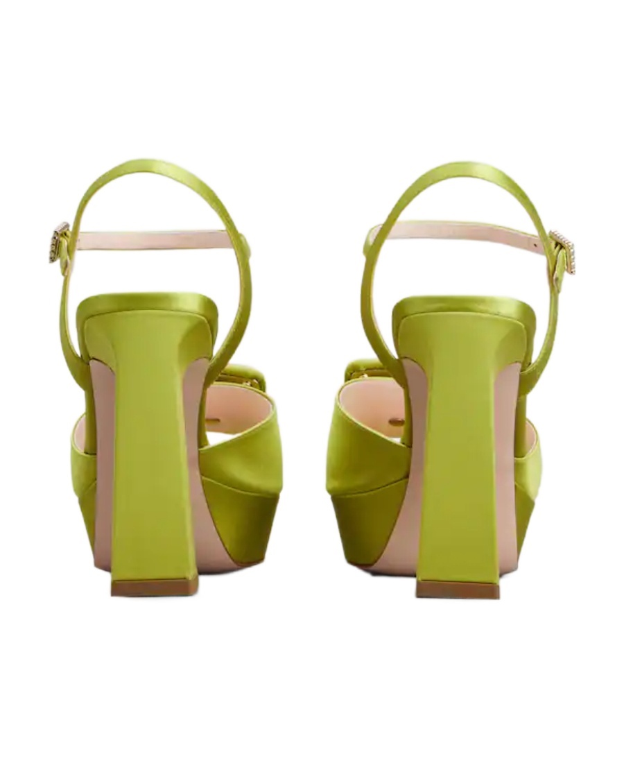 Roger Vivier Buckle High-heeled Sandals With Platform Soles In Green