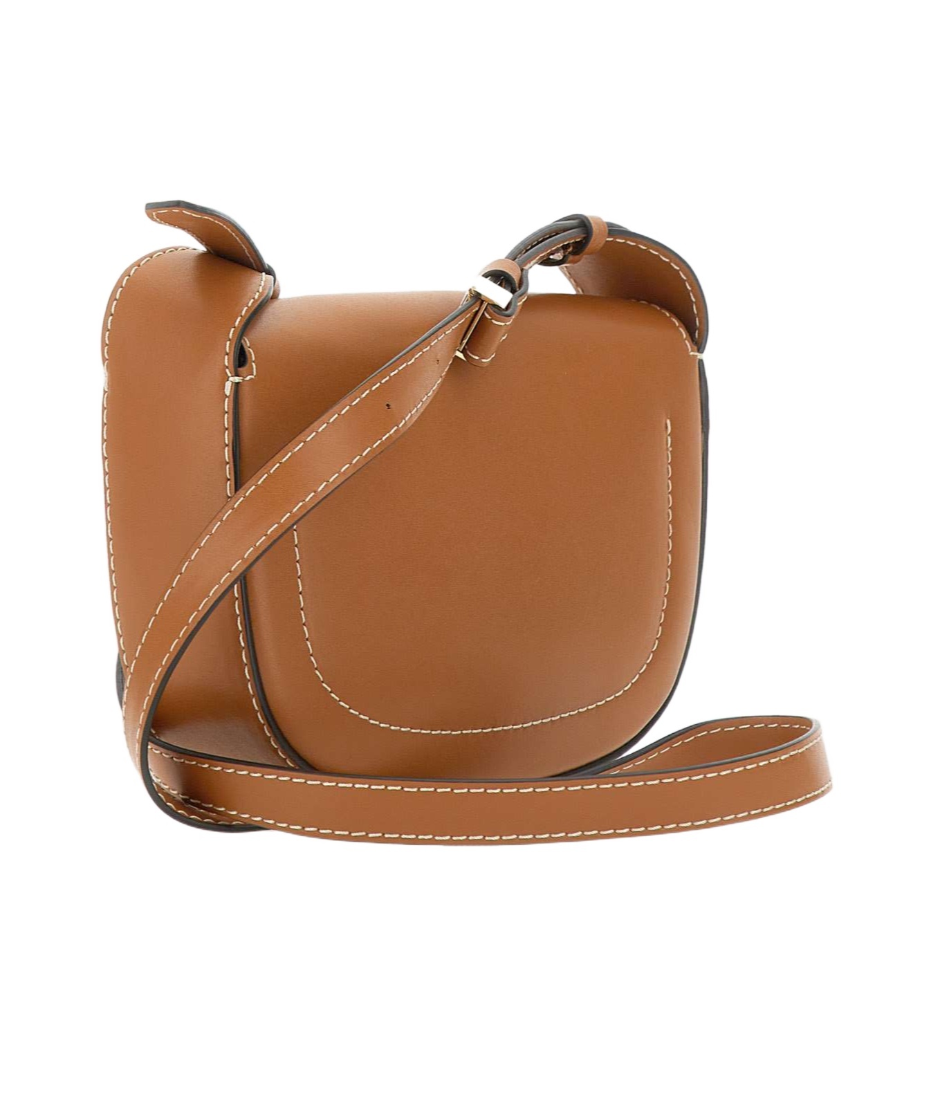Gianni Chiarini Isa Leather Shoulder Bag With Flap In Brown