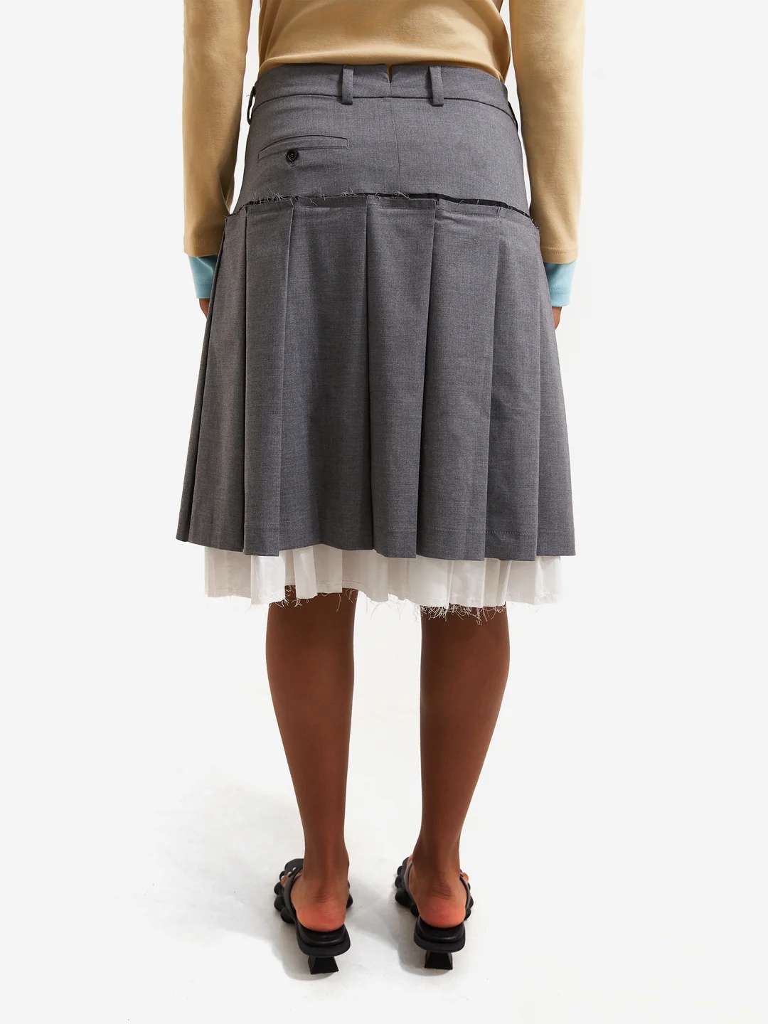 Gimaguas Tailored Midi Skirt In Gray