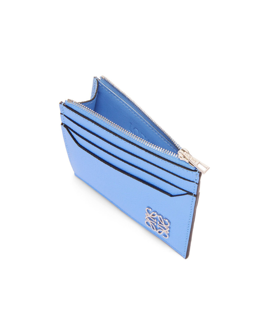 Loewe Logo Zipper Card Bag In Blue