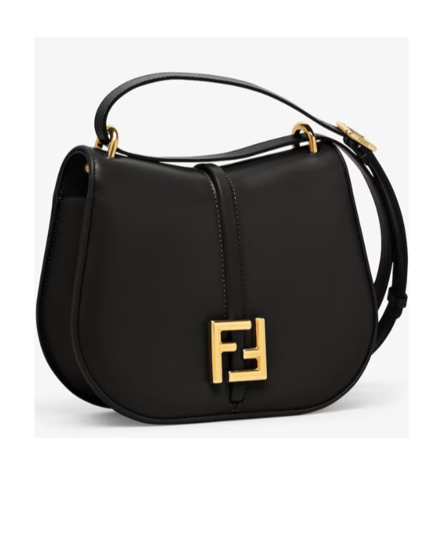 Fendi Black Smooth And Full-grain Leather Bag In Black