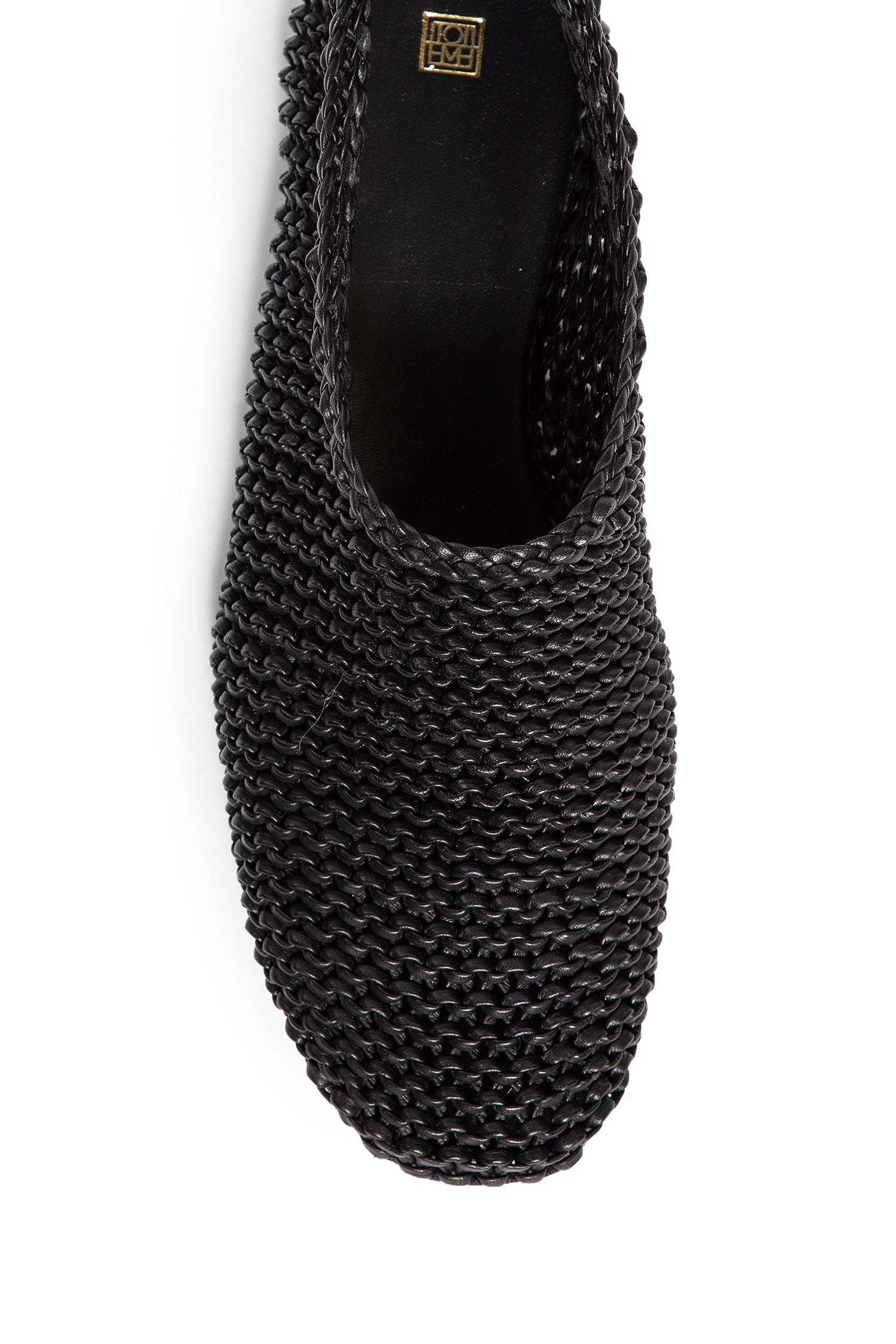 Totême Womens Black Woven-texture Leather Ballet Flats Eur 36 / 3 Uk In Black