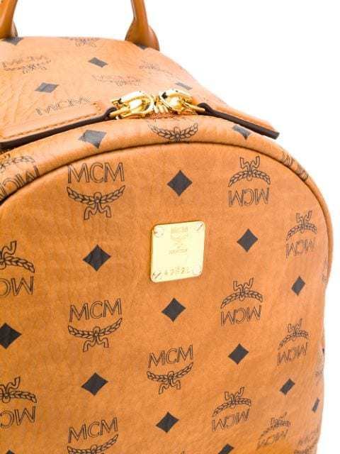 Mcm Mini Stark Side Studs Backpack In Orange
