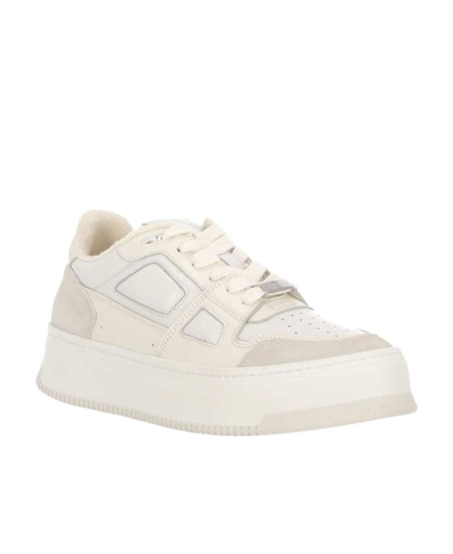 Ami Alexandre Mattiussi Round Head Lace-up Casual Shoes In White