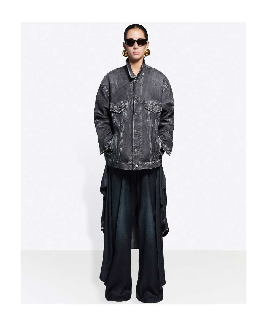 Balenciaga Trompe-l _ Il Denim Jacket In Gray