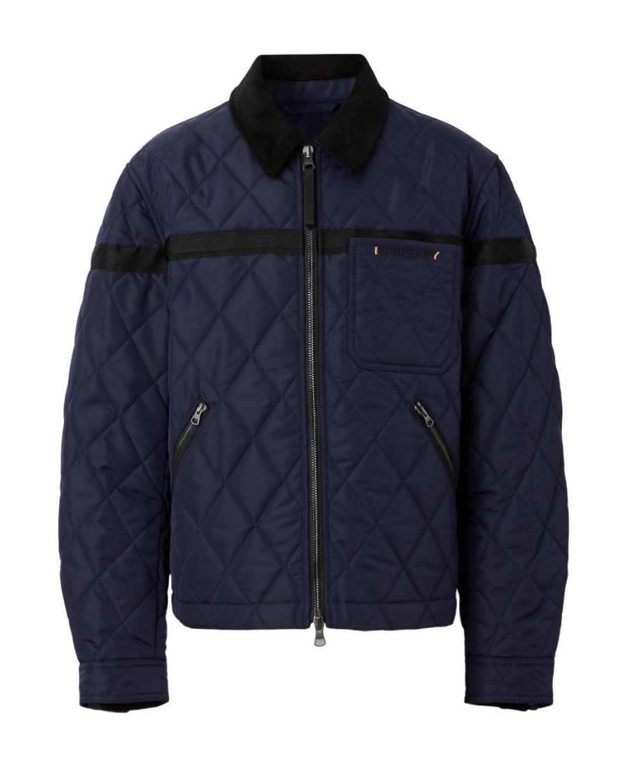 BURBERRY CORDUROY COLLAR DIAMOND QUILTED JACKET