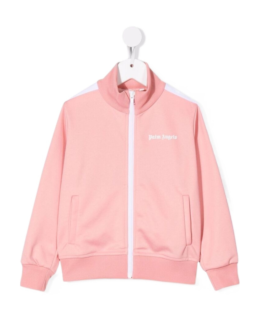 Palm Angels Felpa Rosa In Misto Cotone Bambina In Pink