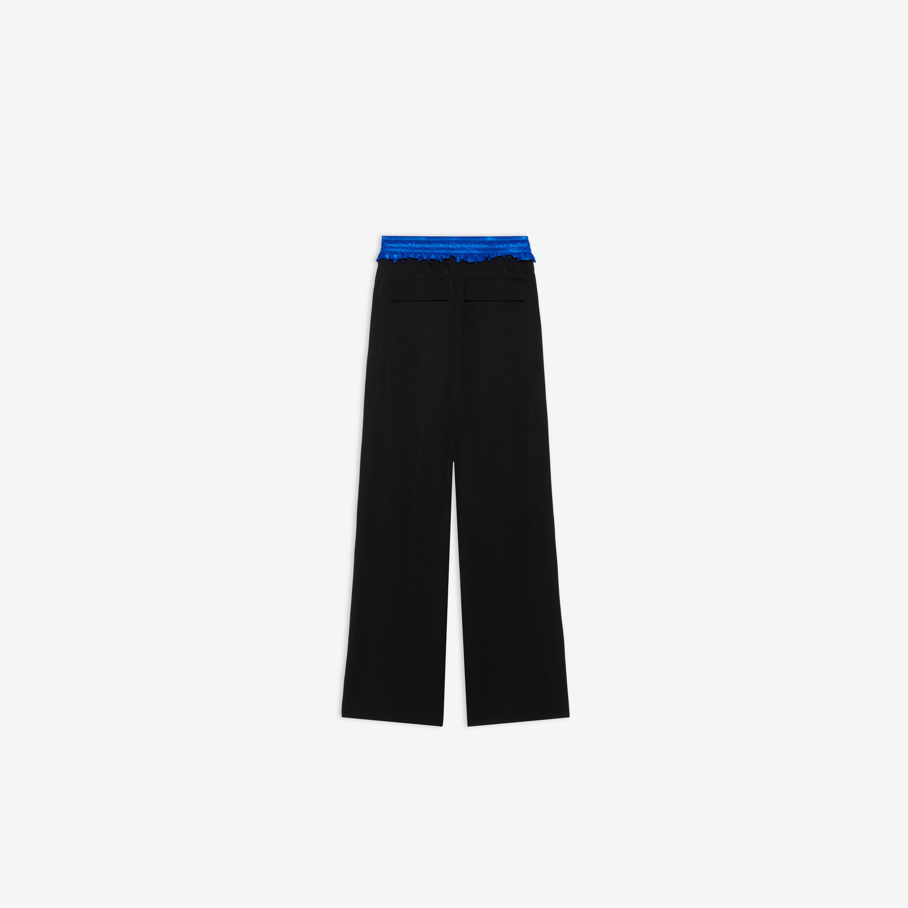 Balenciaga Contrast Waistband Tailored Track Pants In Black