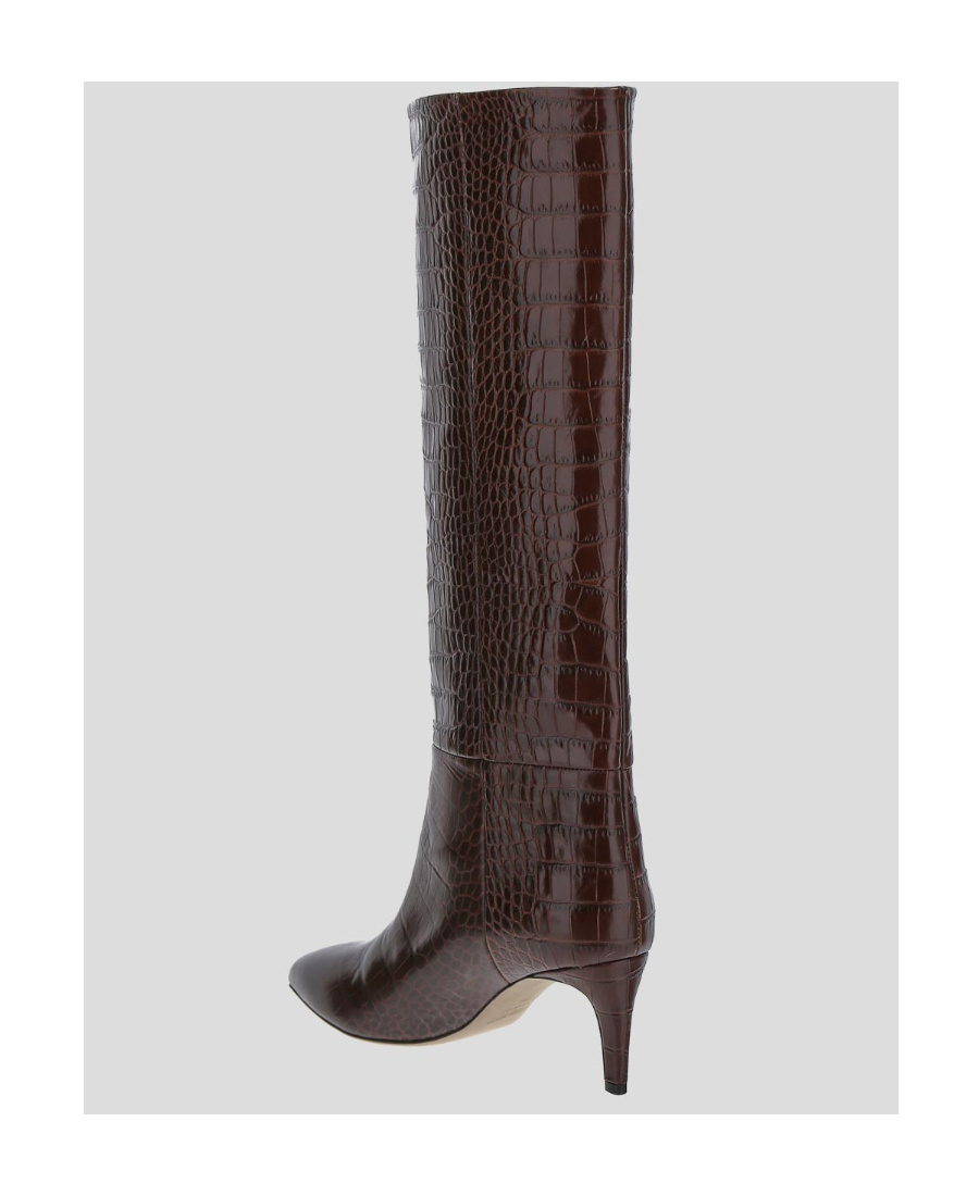 Paris Texas Crocodile-embossed 70mm Knee Boots In Brown