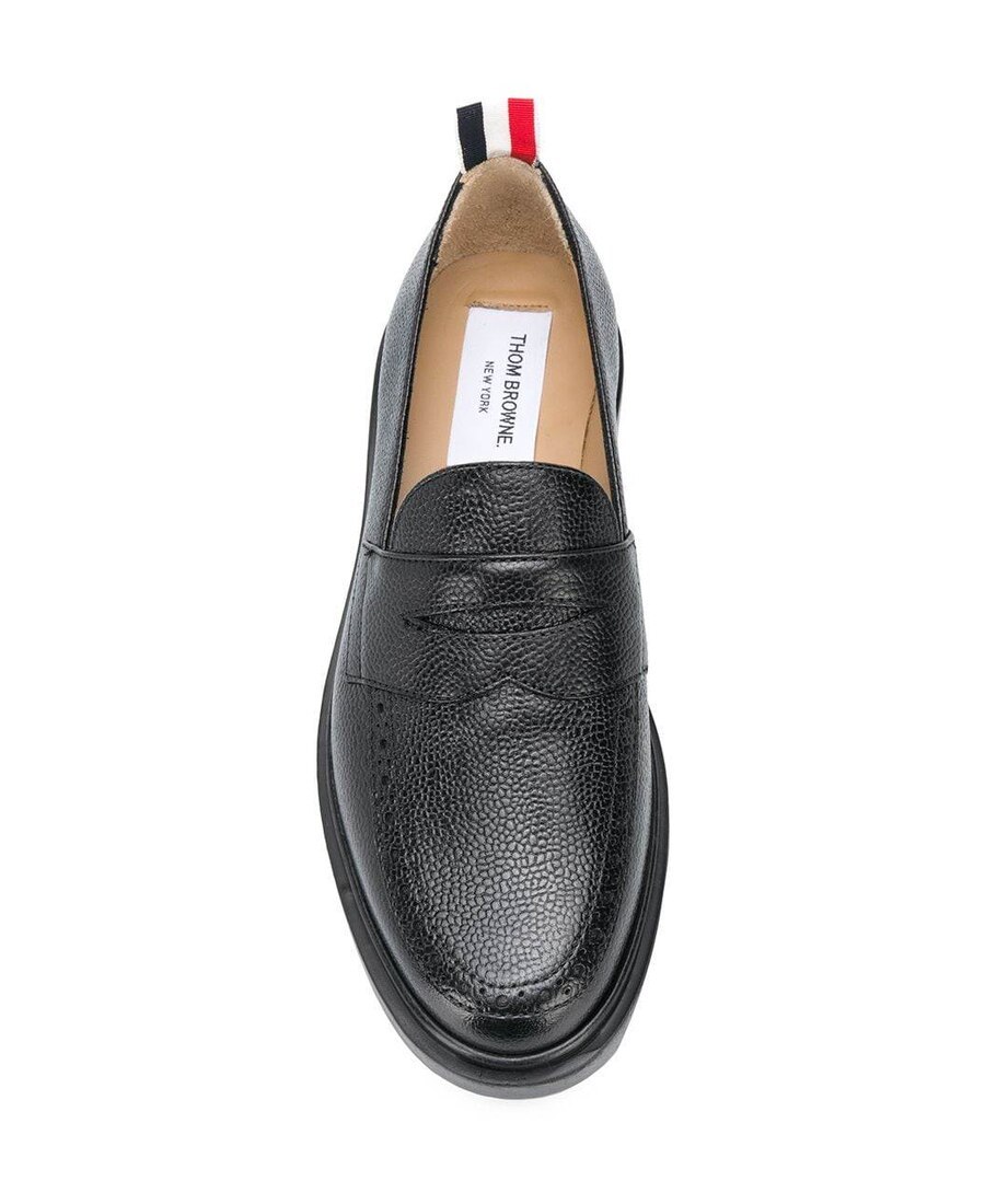 Thom Browne Black Commando Sole Penny Loafers In Black