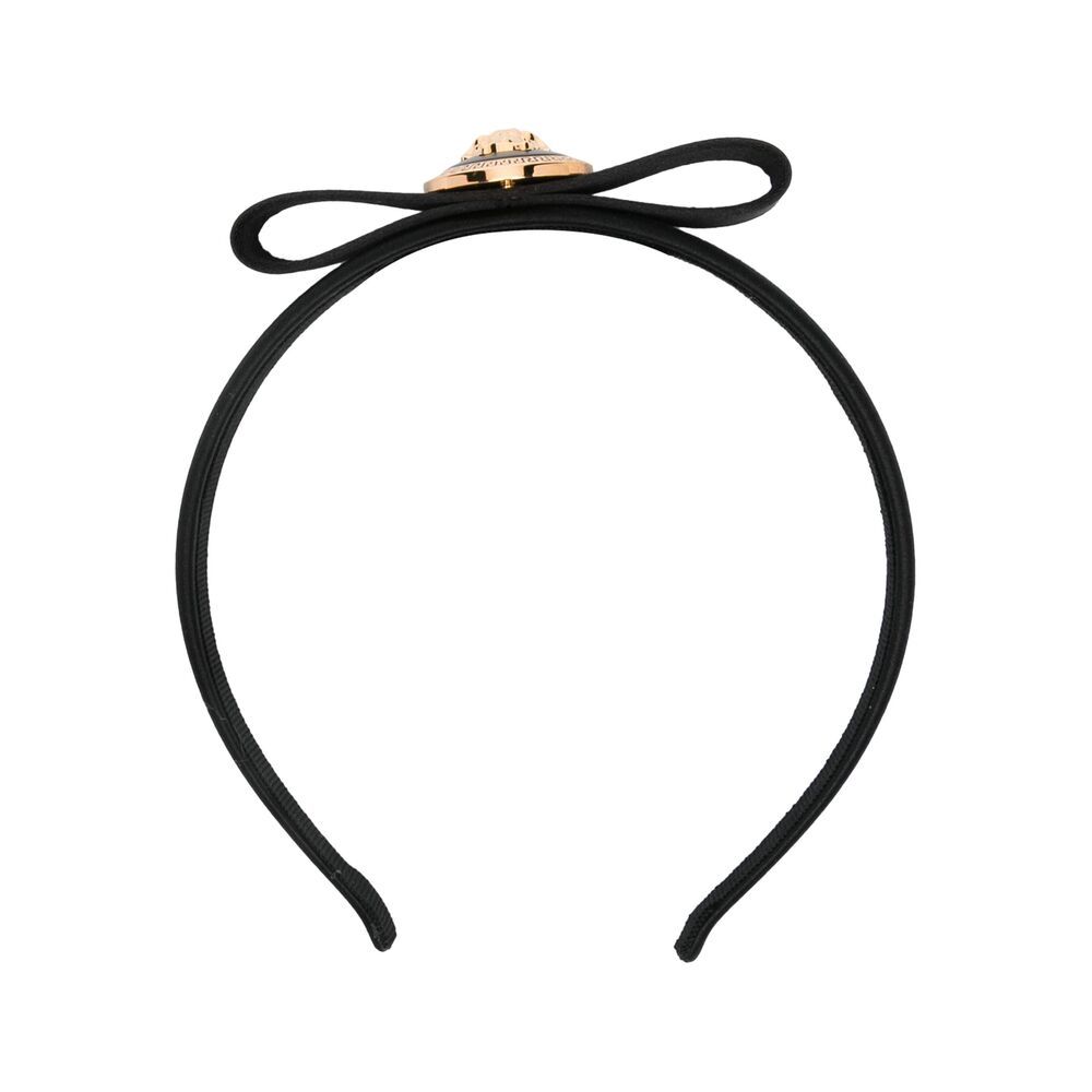 Versace Gianni Ribbon Satin Headband Accessories In Black