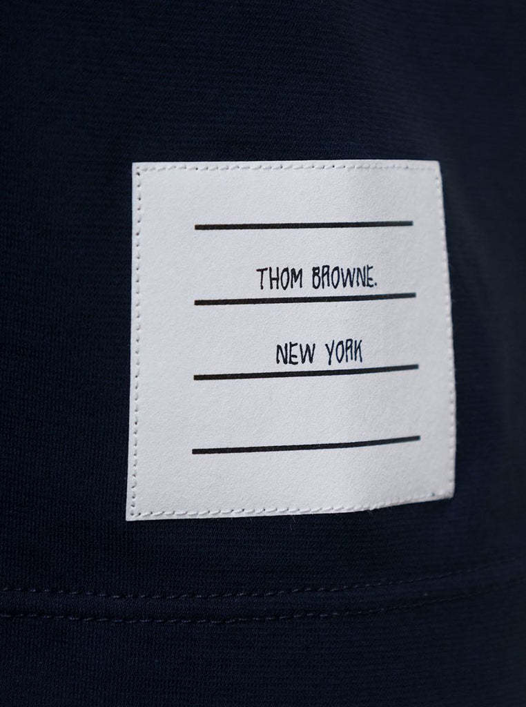 Shop Thom Browne Short-sleeved Polo Shirt In Navy Blue