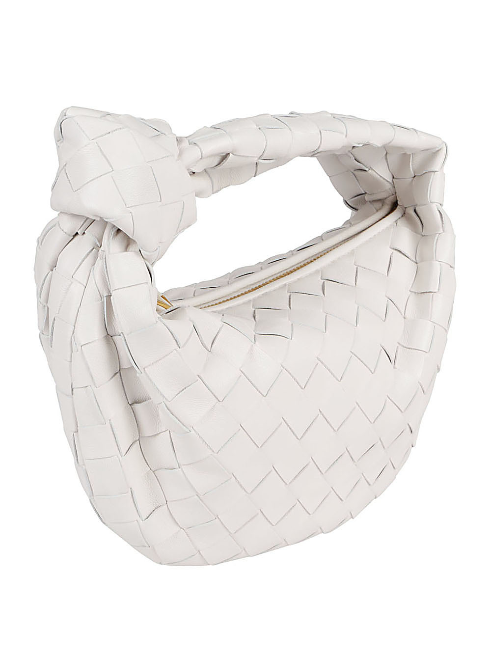 Bottega Veneta Mini Cassette Intrecciato Shoulder Bag In White