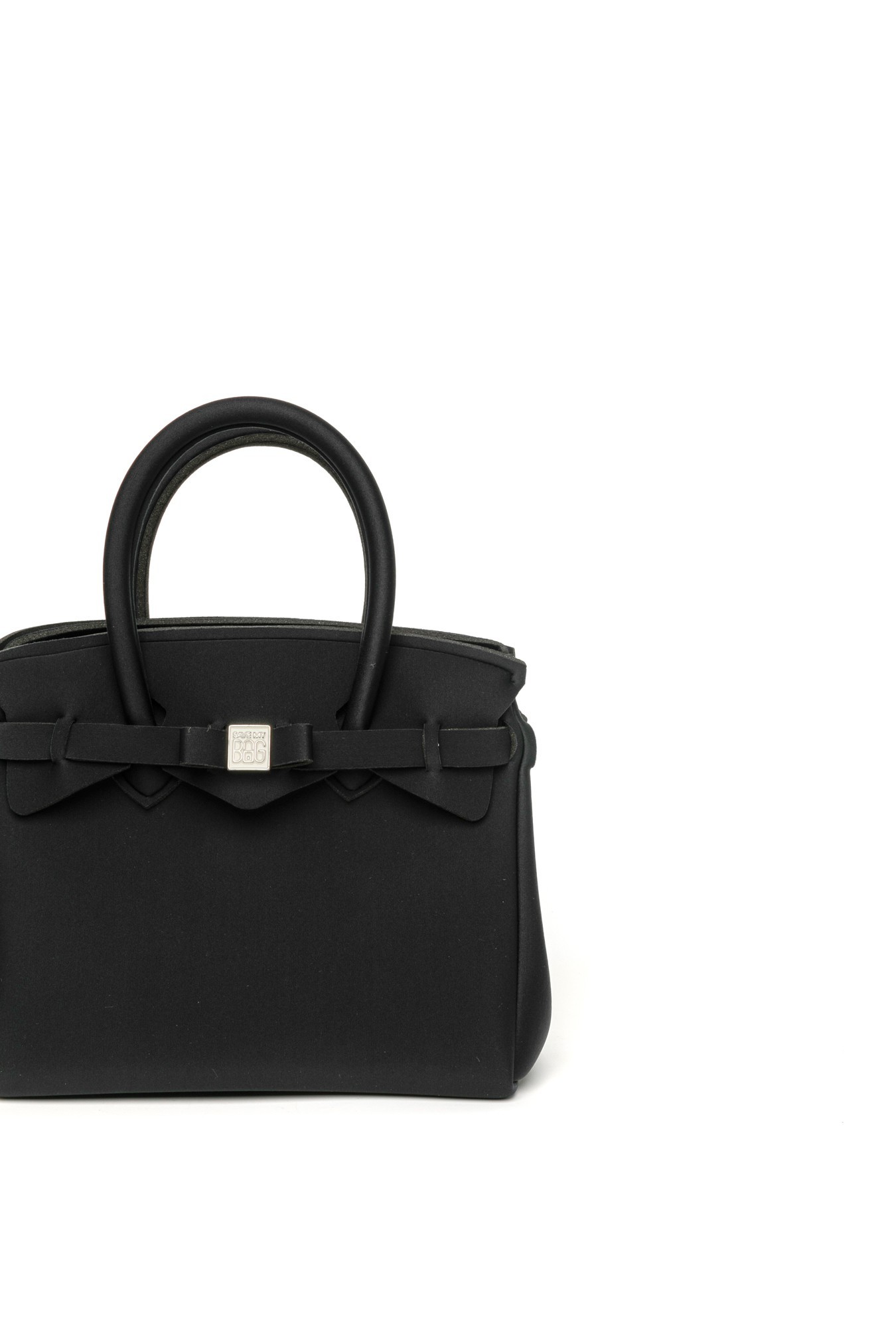 Save My Bag Logo Handbag In Black