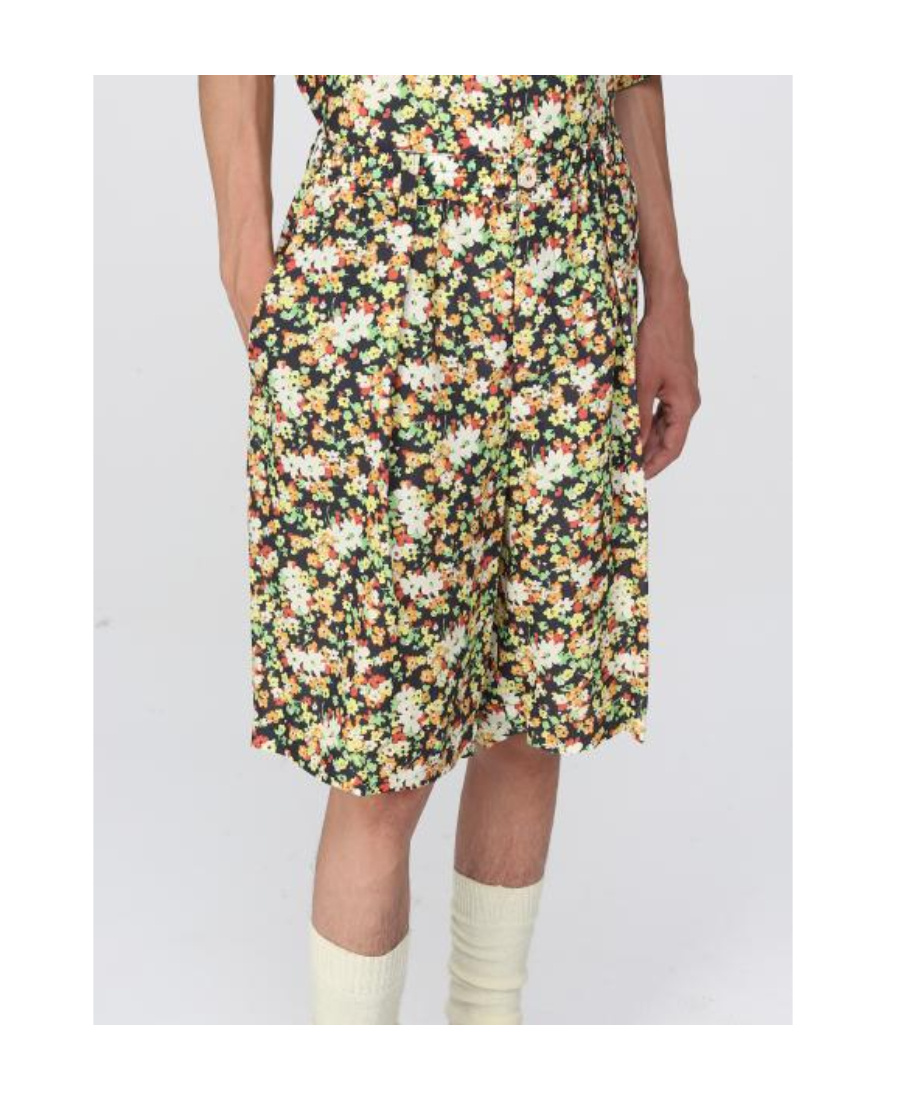Marni Floral-print Bermuda Shorts In Nude