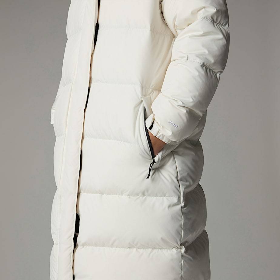 Shop The North Face Nuptse Coat In White