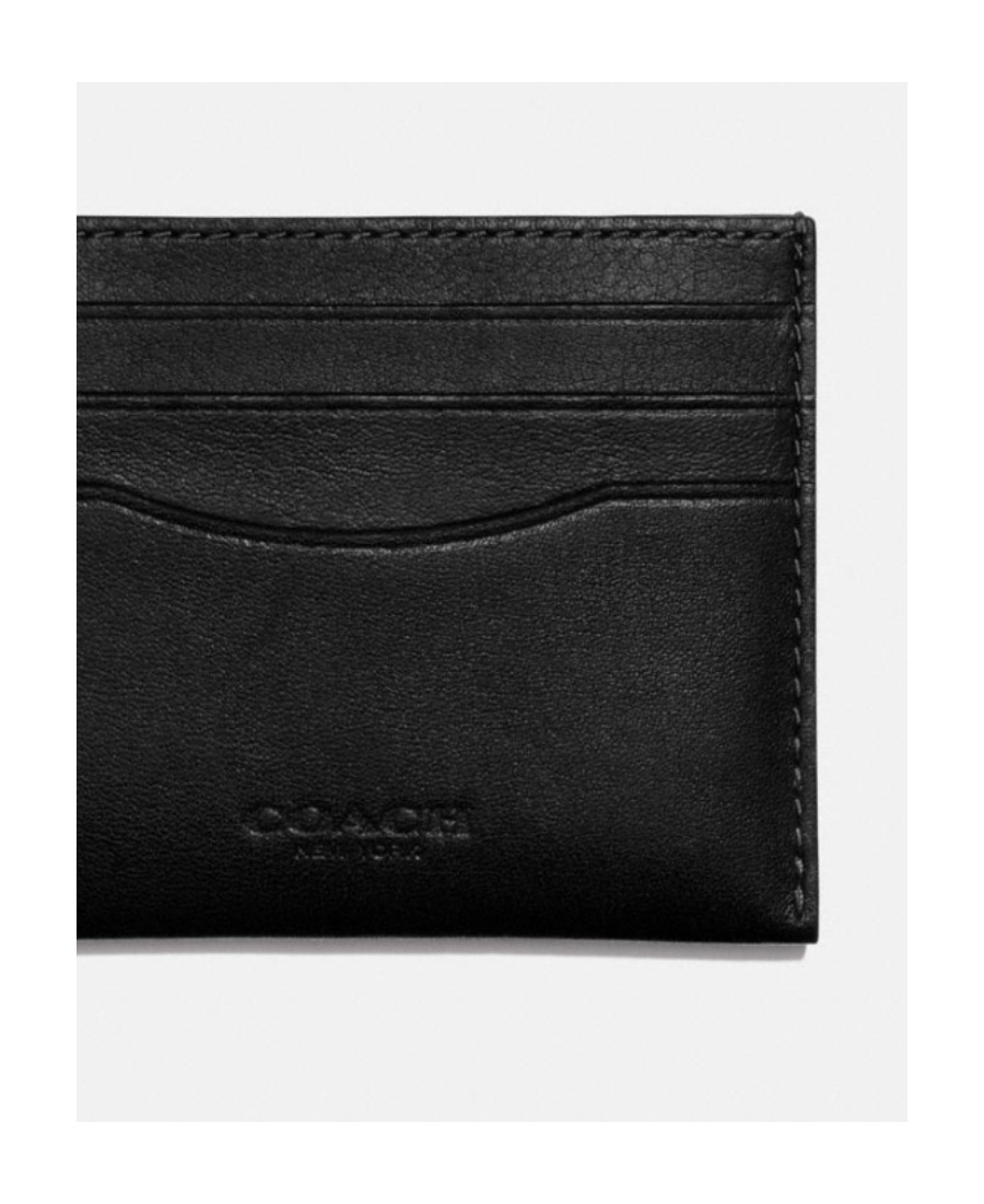 Coach Logo-embossed Leather Cardholder In Black