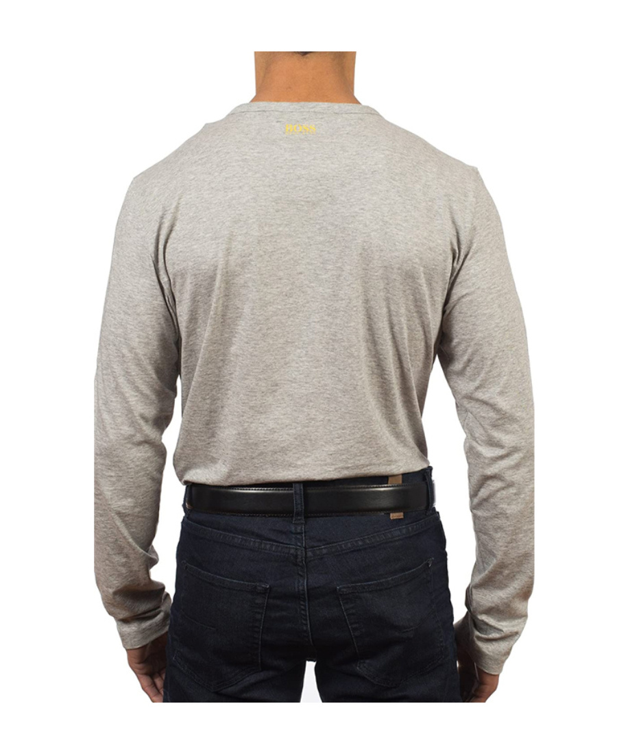Hugo Boss T-shirt With Round Neck And Long Sleeves In Multicolor