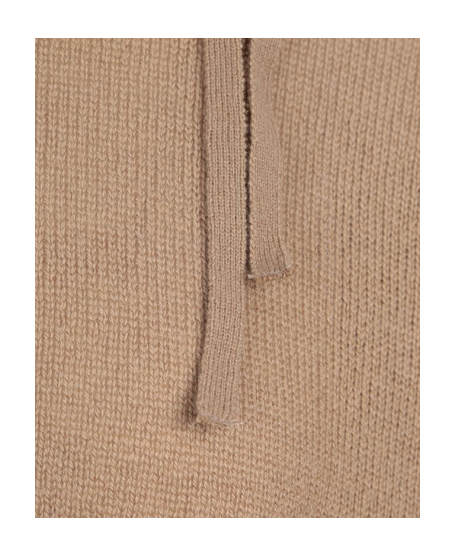 Prada Tie-fastening Knitted Cashmere Jumper In Nude