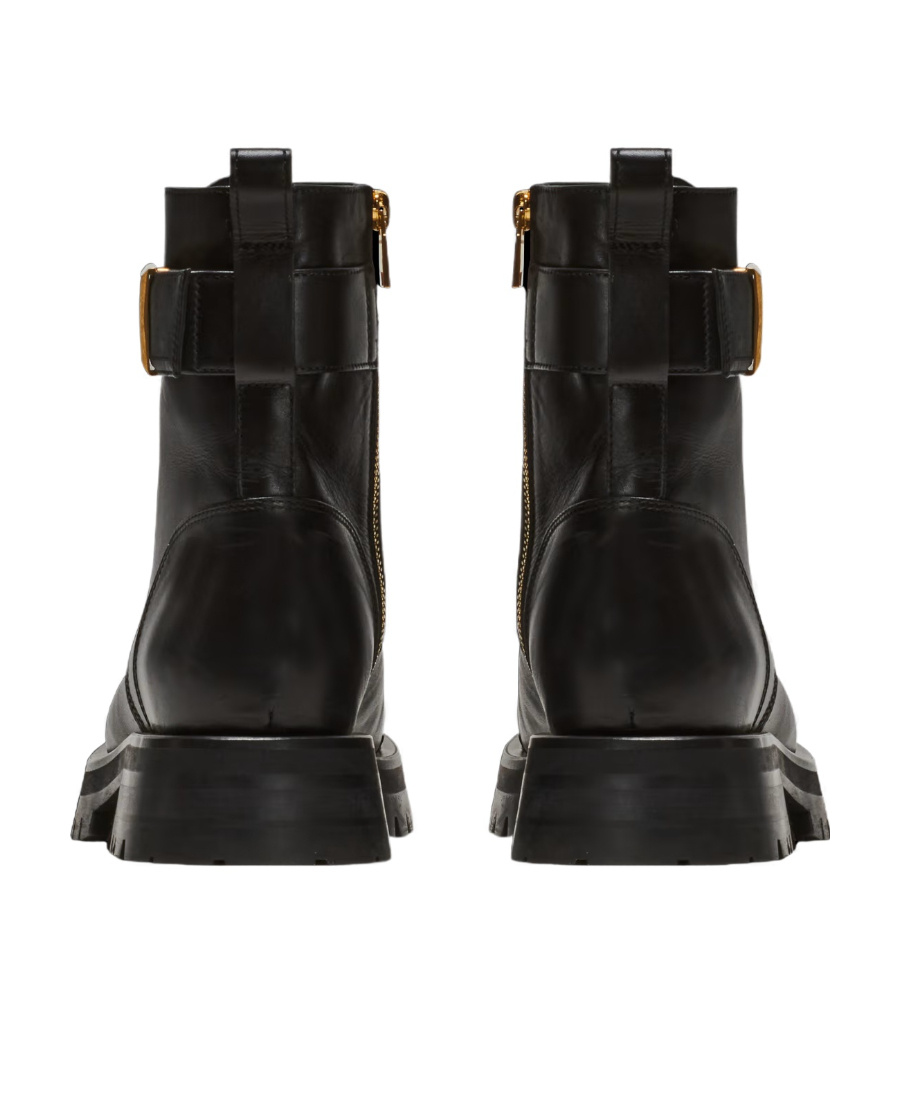 Balmain Combat Ankle Boots In Black