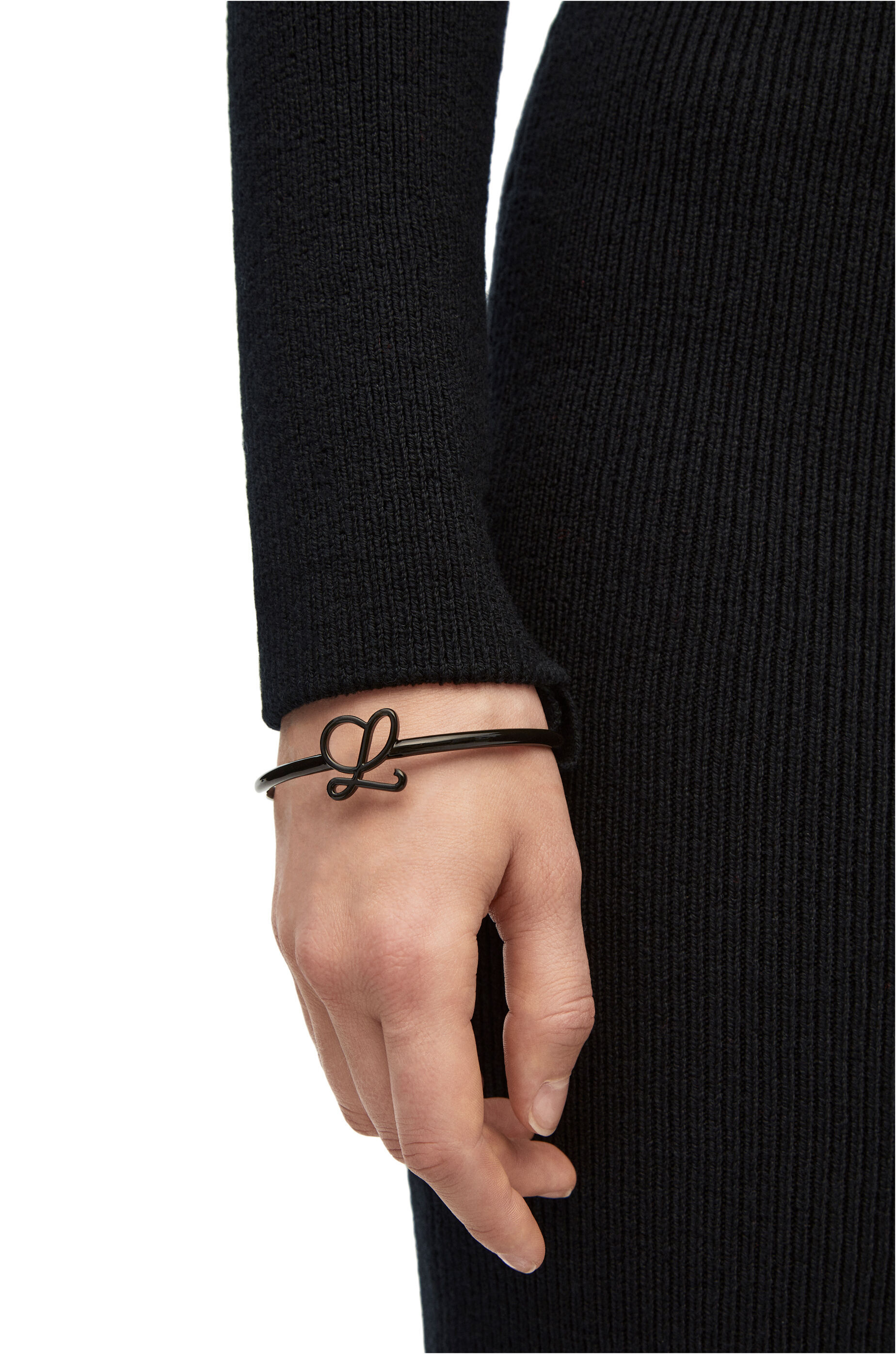 Loewe Zip Up Midi Dress In Wool In Black
