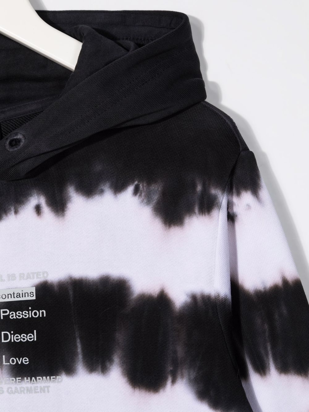 Diesel Tie-dye Print Logo Hoodie In Black