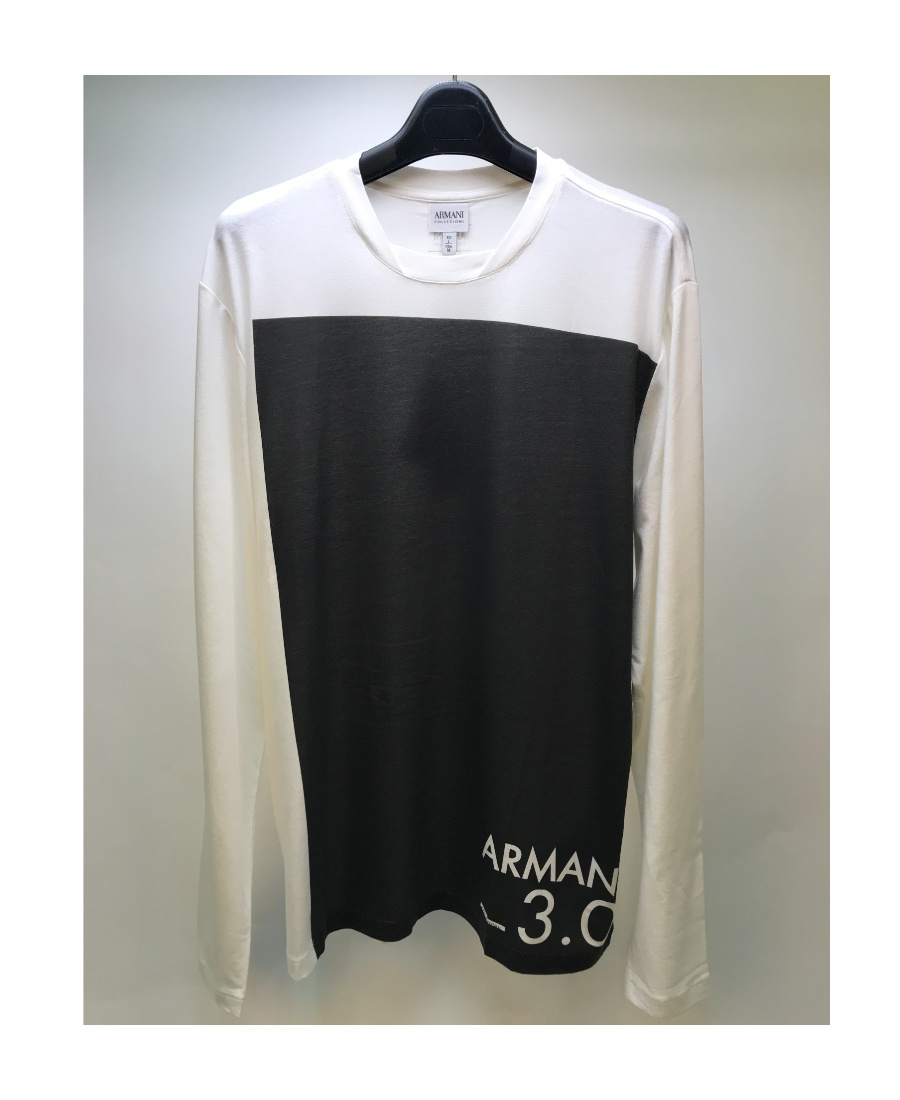 ARMANI COLLEZIONI LONG-SLEEVED T-SHIRT WITH SPLICING DETAILS