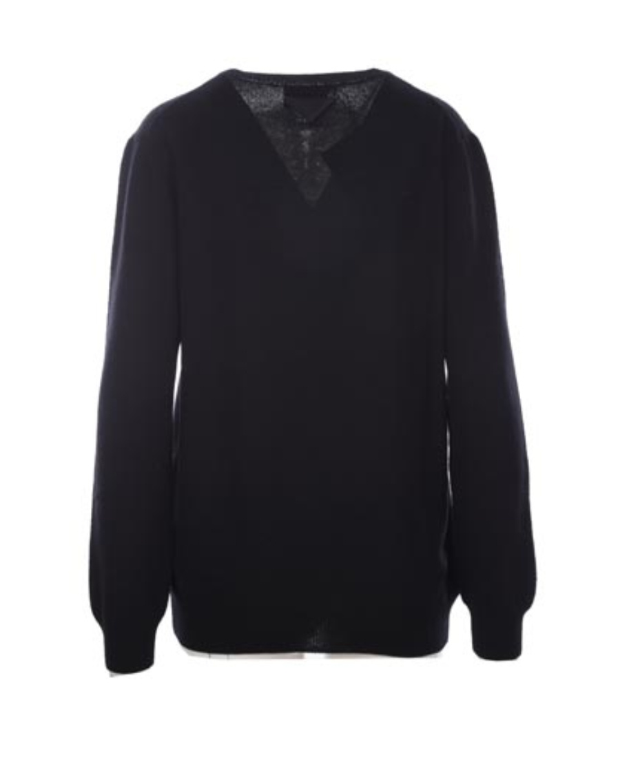 Prada Lace-up Cashmere Jumper In Black