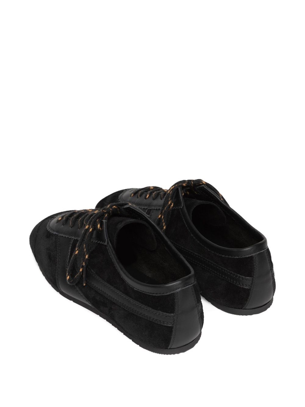 Dries Van Noten Suede Low Top Sneakers With Rubber Sole In Black