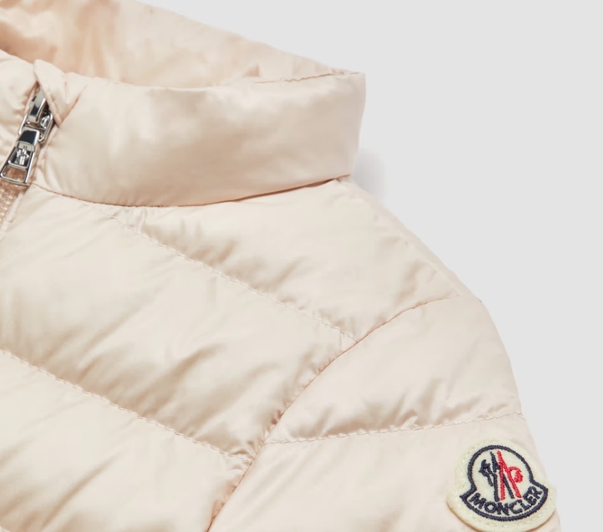 Moncler Long-sleeved Down Jacket In Nude