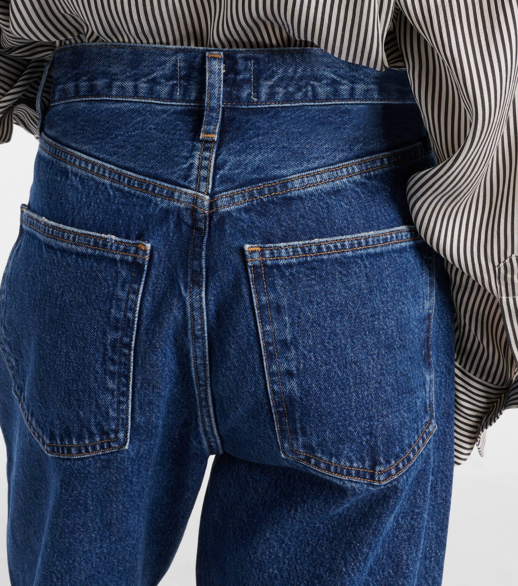 Agolde Mid-rise Straight-leg Denim Trousers In Blue