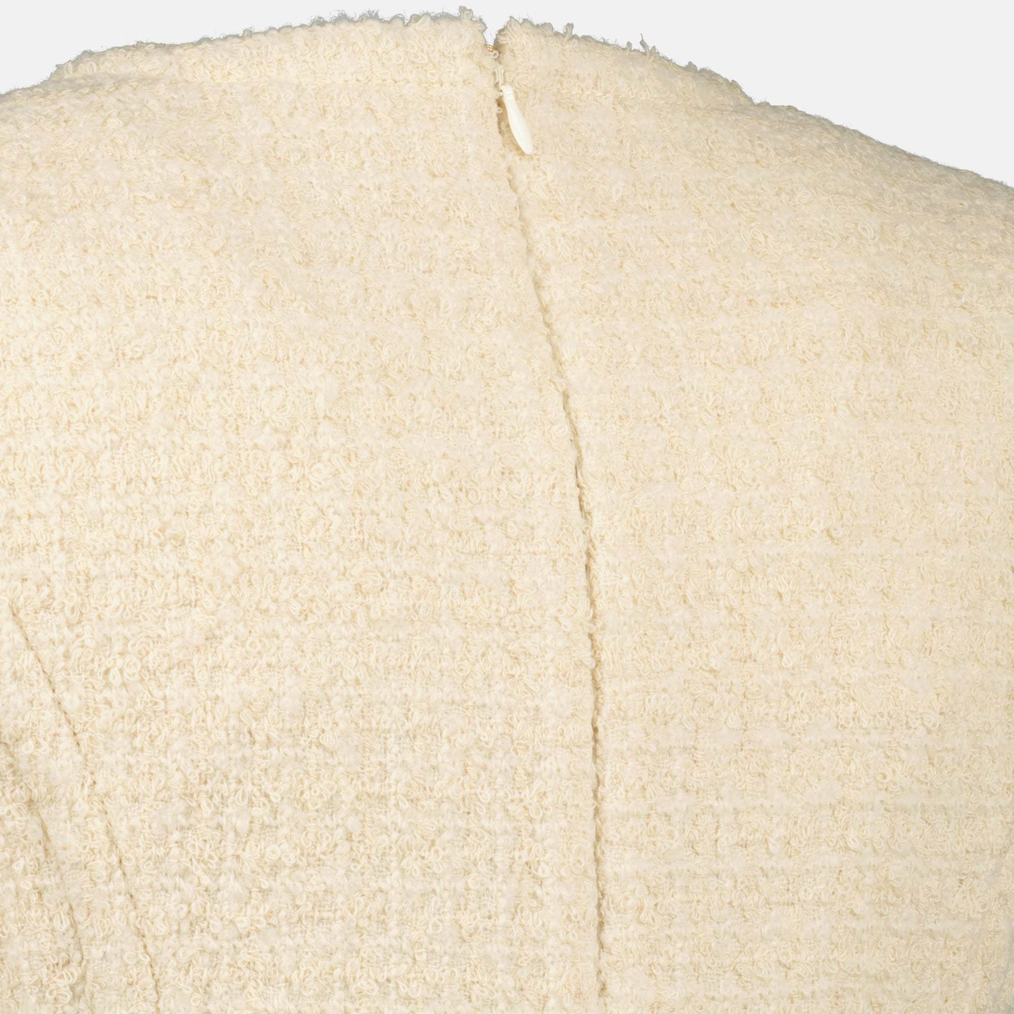 Patou Tweed And Faille Minidress In Neutral