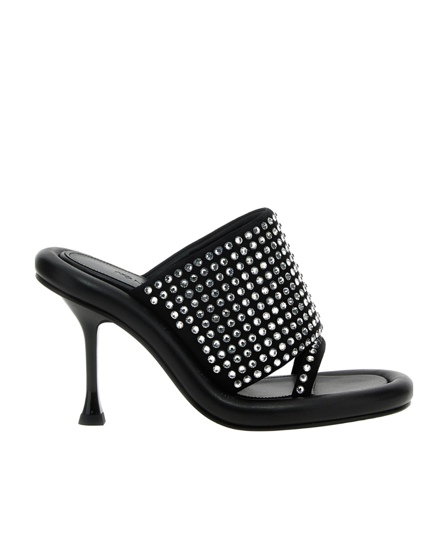 Jw Anderson Bumber Crystal Muller High-heeled Sandals In Black