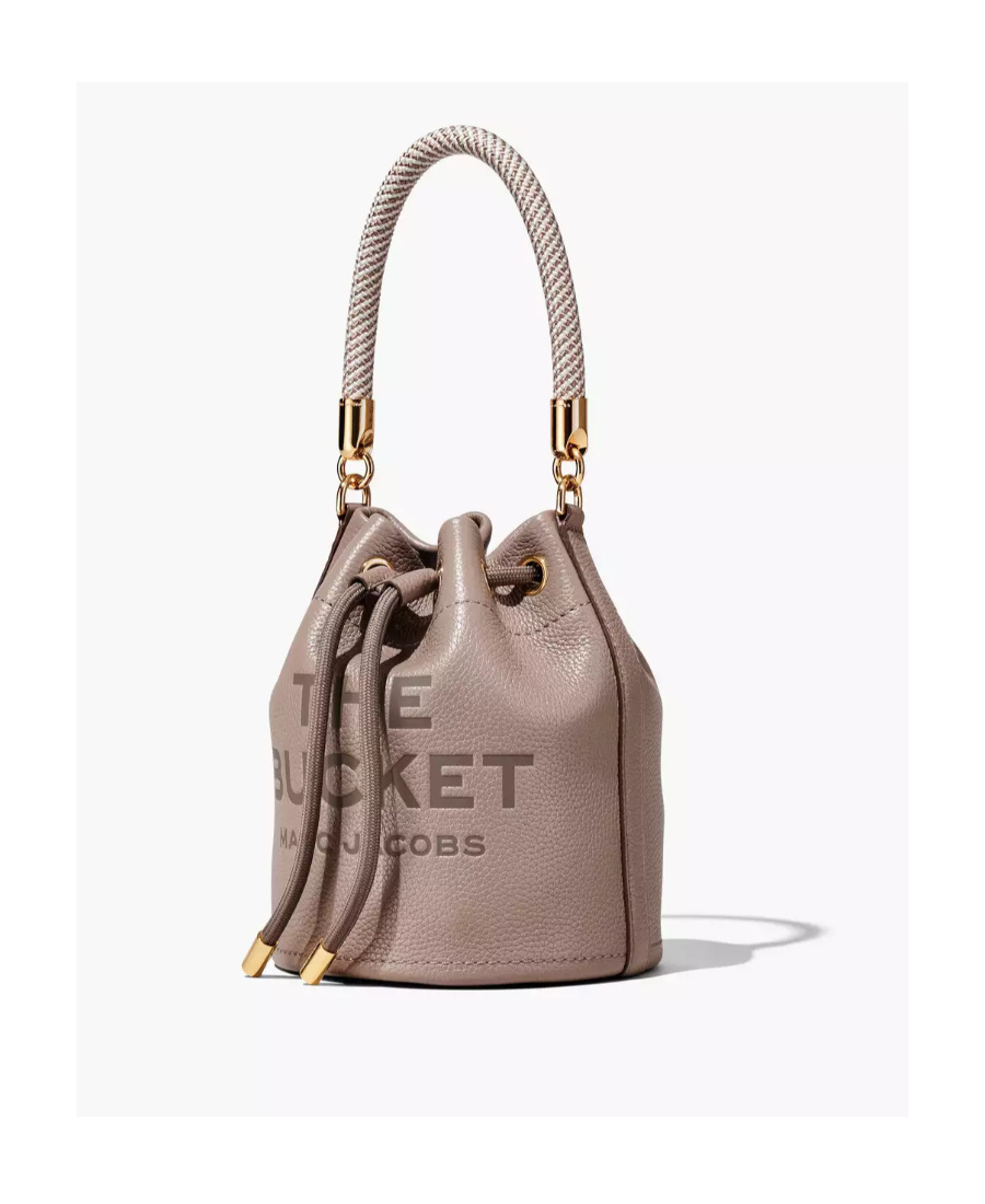 Marc Jacobs Debossed-logo Leather Bucket Bag In Brown