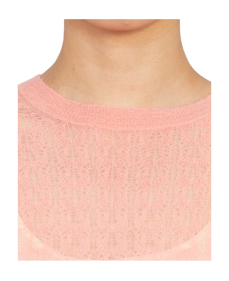 Max Mara Long-sleeved Round Neck Sweater In Pink