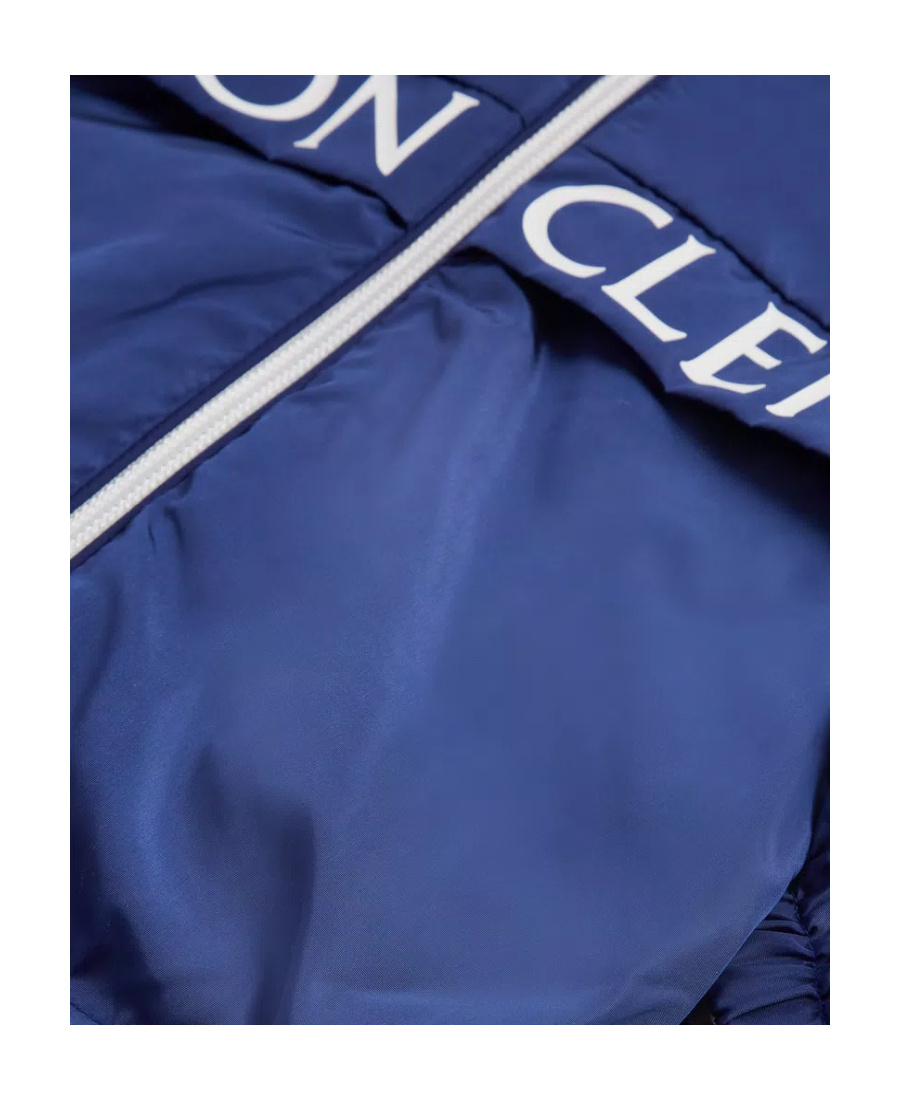 Moncler Logo-print Detail Hooded Jacket In Blue