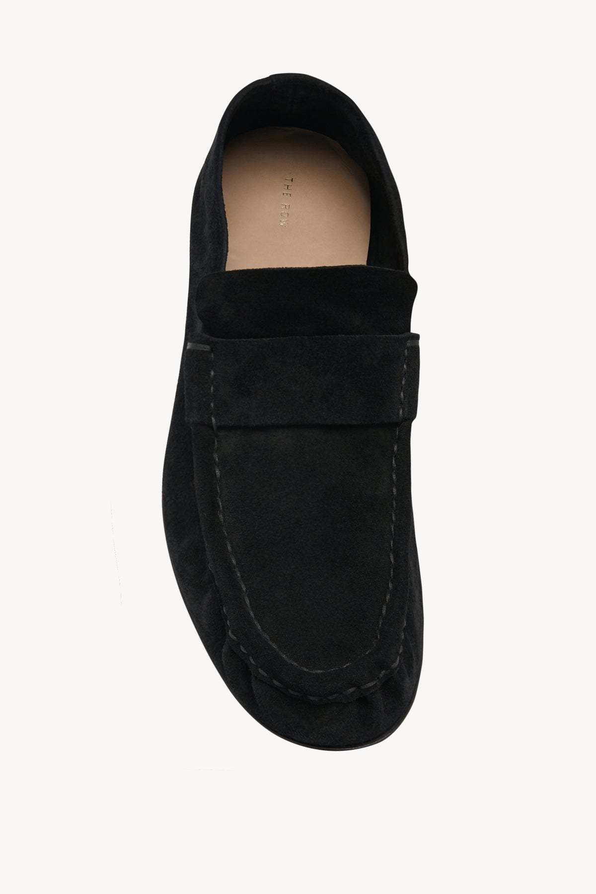 The Row Soft Suede Finish Loafers In Black