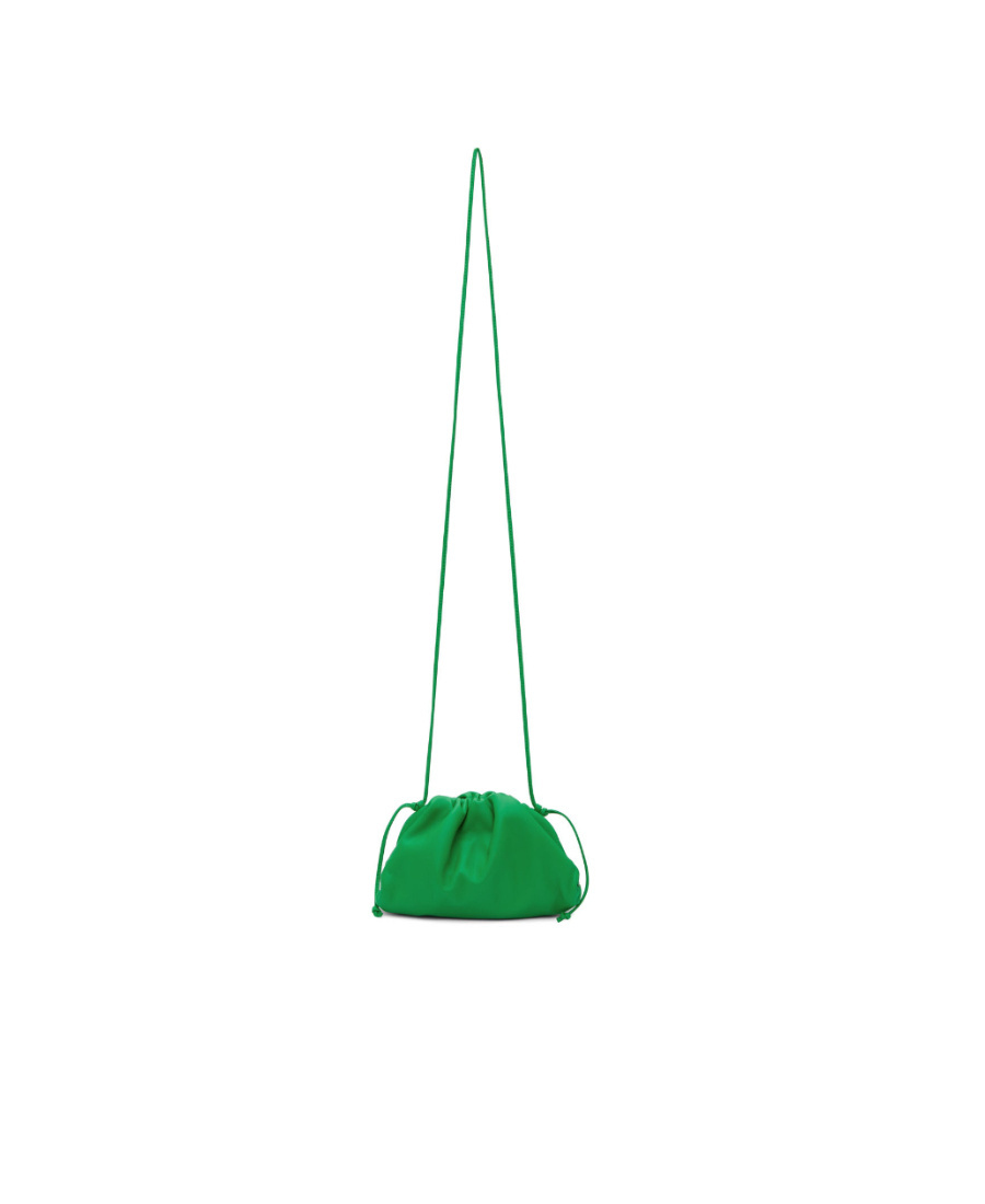 Bottega Veneta Pouch Gathered-detail Leather Mini Bag In Green
