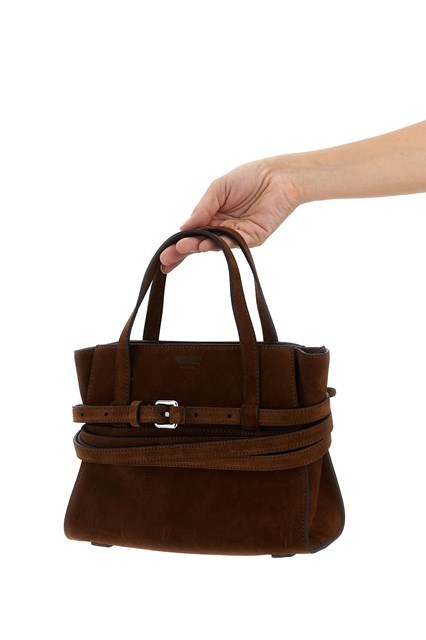 Moschino Small Handbag With Adjustable Strap And Buckle In Brown