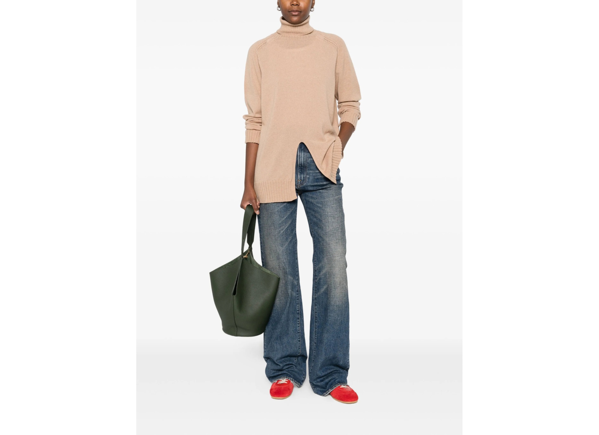 Twinset Long-sleeve Turtleneck Sweater In Brown