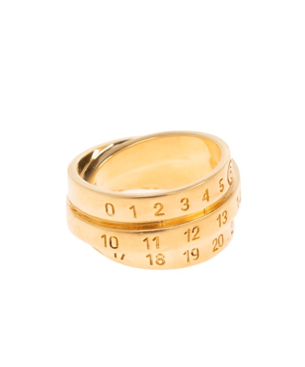 Mm6 Maison Margiela Mm6 By Maison Margiela Numbers-motif Ring In Yellow