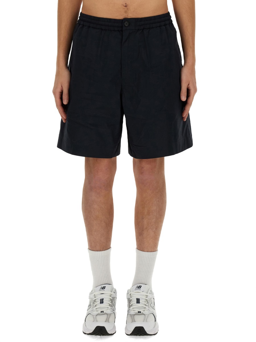 Shop Aspesi Elasticated-waist Poplin Shorts